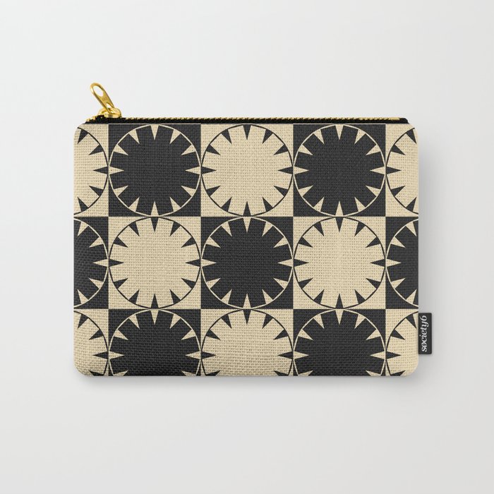 Black and Beige Retro Carry All Pouch Gallery Image 1