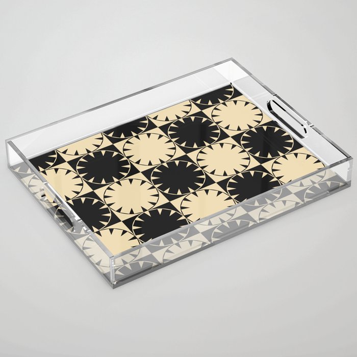 Black and Beige Retro Acrylic Tray Gallery Image 1