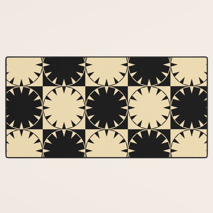 Black and Beige Retro Desk Mat Gallery Image 3
