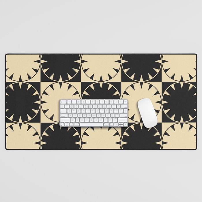 Black and Beige Retro Desk Mat Gallery Image 1