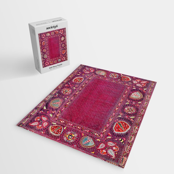 Shakhrisyabz  Southwest Uzbekistan Suzani Embroidery Print Jigsaw Puzzle Gallery Image 2