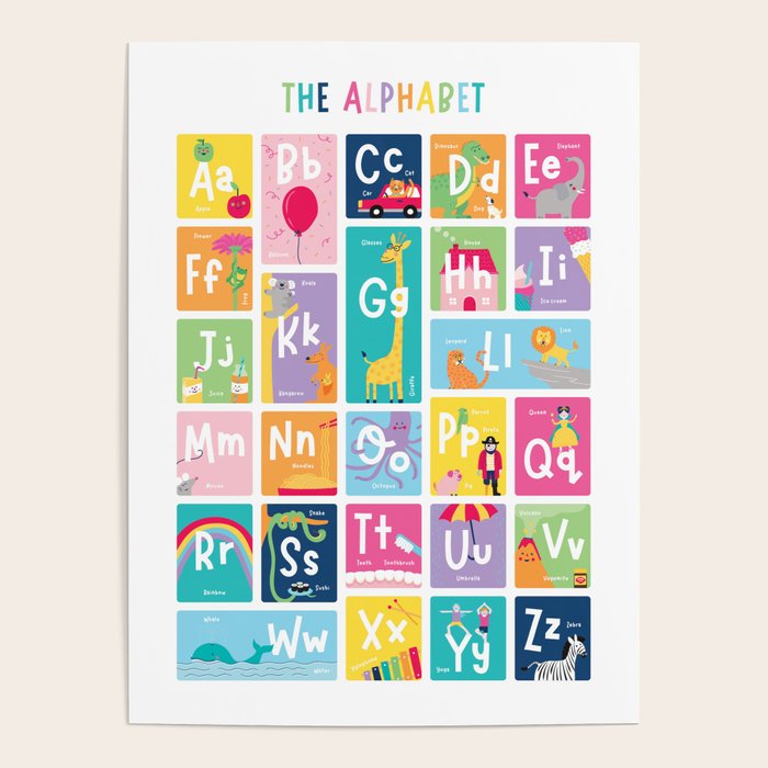 Children's Alphabet Print â Colourful Poster