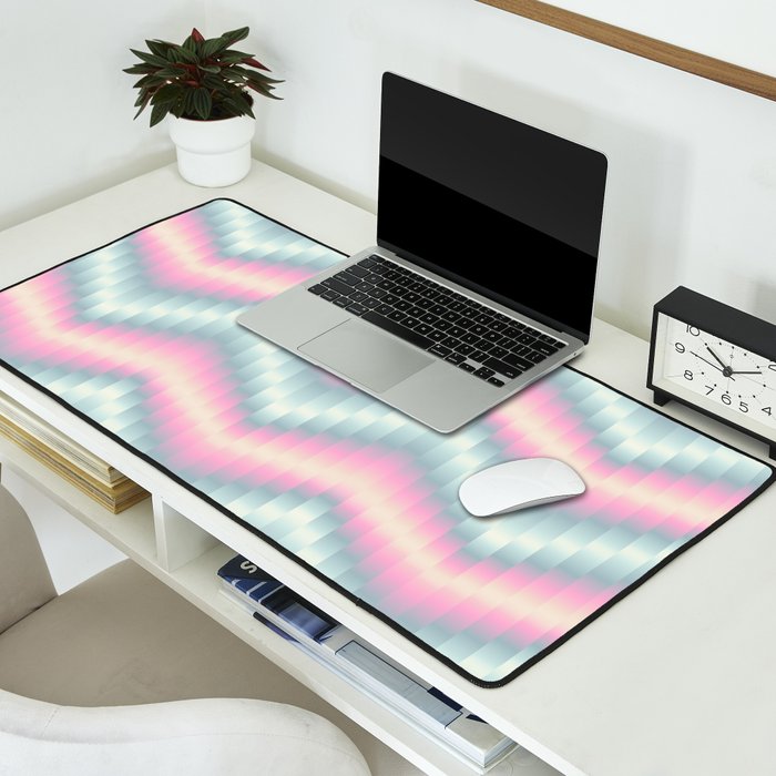 Blurred holographic Zigzag Desk Mat Gallery Image 2