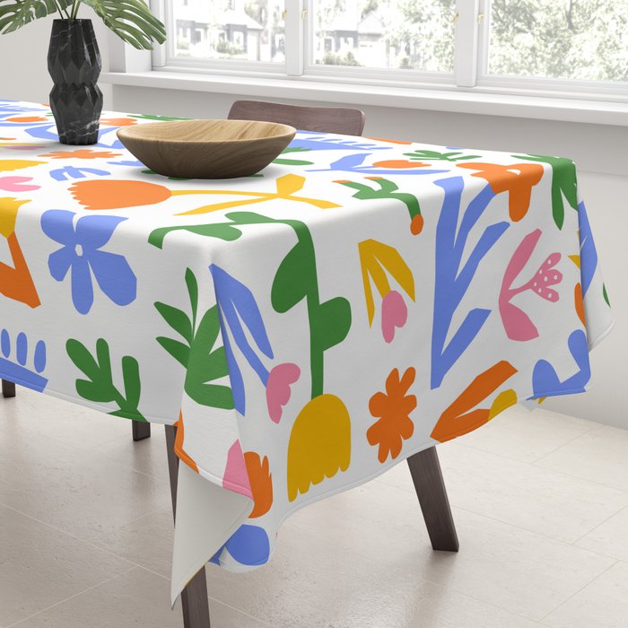 Colorful abstract flower art pattern Tablecloth Gallery Image 3