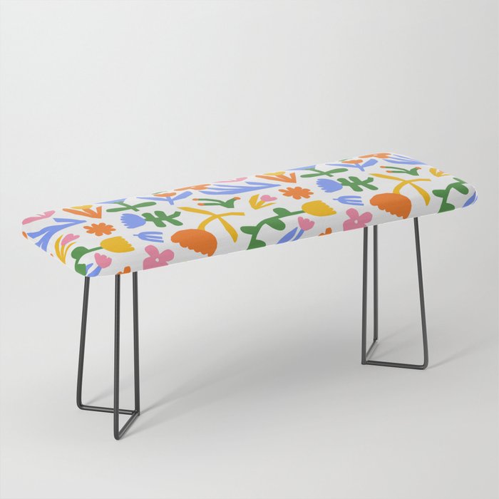 Colorful abstract flower art pattern Bench Gallery Image 1