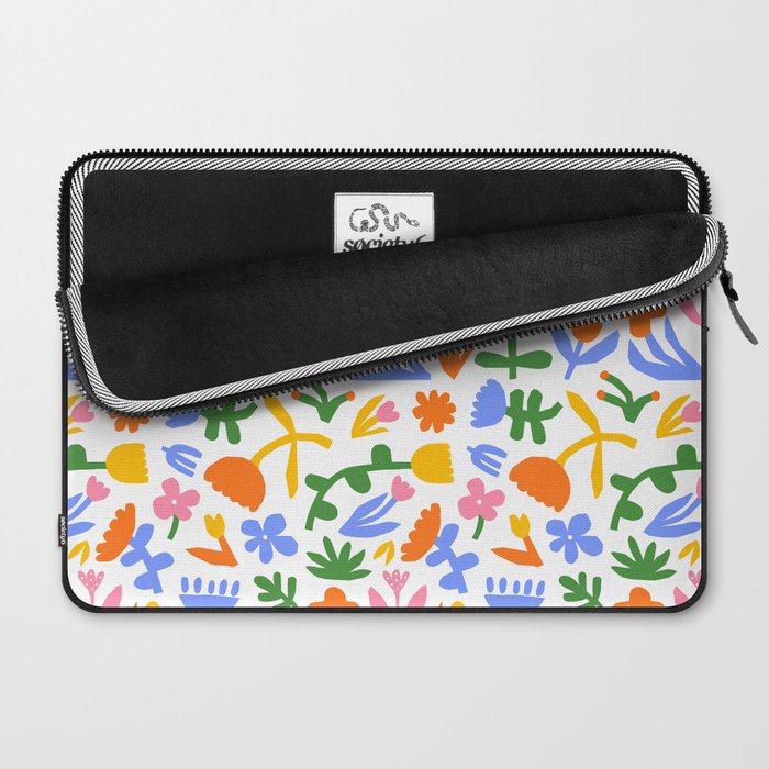 Colorful abstract flower art pattern Laptop Sleeve Gallery Image 2