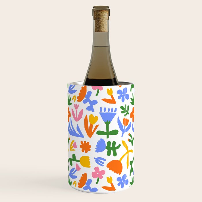 Colorful abstract flower art pattern Wine Chiller Gallery Image 2