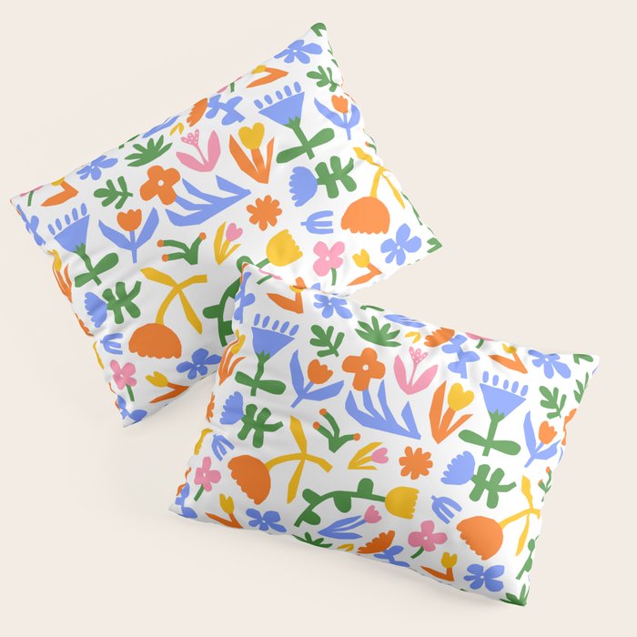Colorful abstract flower art pattern Pillow Sham Gallery Image 3