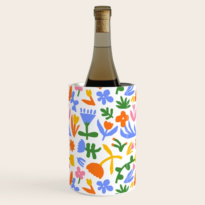 Colorful abstract flower art pattern Wine Chiller Gallery Image 3