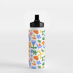 Colorful abstract flower art pattern Water Bottle Gallery Image 2