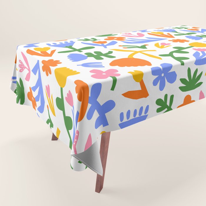 Colorful abstract flower art pattern Tablecloth Gallery Image 1