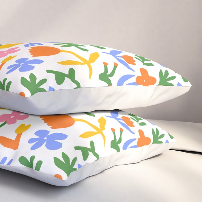 Colorful abstract flower art pattern Pillow Sham Gallery Image 3