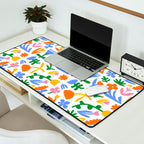 Colorful abstract flower art pattern Desk Mat Gallery Image 2