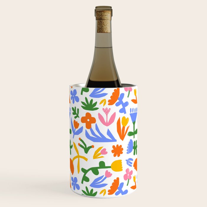 Colorful abstract flower art pattern Wine Chiller Gallery Image 1