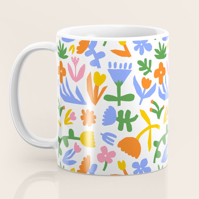 Colorful abstract flower art pattern Coffee Mug Gallery Image 3