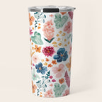 Colorful Tropical Jungle Watercolor Botanical Floral Travel Mug Gallery Image 1
