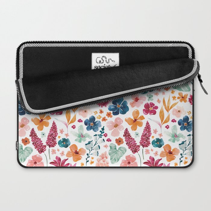 Colorful Tropical Jungle Watercolor Botanical Floral Laptop Sleeve Gallery Image 2