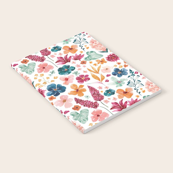 Colorful Tropical Jungle Watercolor Botanical Floral Notebook Gallery Image 1