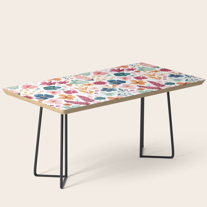 Colorful Tropical Jungle Watercolor Botanical Floral Coffee Table Gallery Image 1