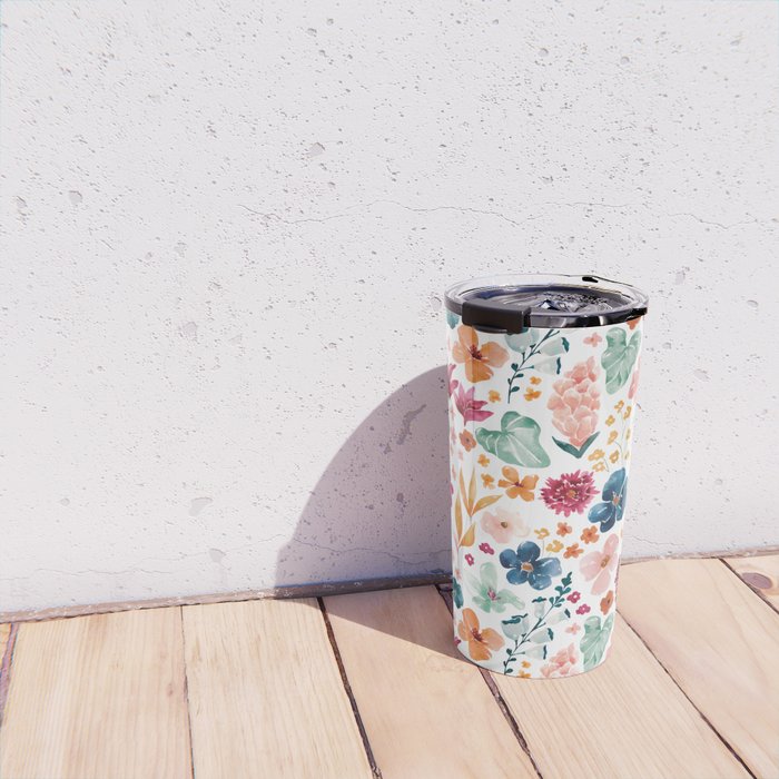 Colorful Tropical Jungle Watercolor Botanical Floral Travel Mug Gallery Image 4