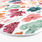 Colorful Tropical Jungle Watercolor Botanical Floral Bath Mat Gallery Image 3