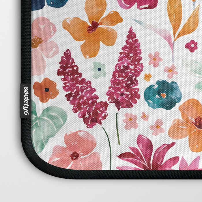 Colorful Tropical Jungle Watercolor Botanical Floral Laptop Sleeve Gallery Image 3
