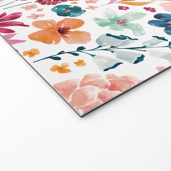 Colorful Tropical Jungle Watercolor Botanical Floral Welcome Mat Gallery Image 2