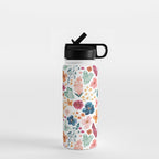 Colorful Tropical Jungle Watercolor Botanical Floral Water Bottle Gallery Image 1