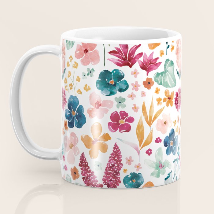 Colorful Tropical Jungle Watercolor Botanical Floral Coffee Mug Gallery Image 3