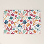 Colorful Tropical Jungle Watercolor Botanical Floral Welcome Mat Gallery Image 1