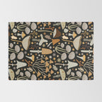 Forest Floor, Mushroom Art on Black Rug Gallery Image 2