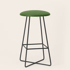 Ultra Fine Stripe Narrow Vertical Pinstripe Pattern in Lime Green and Navy Blue Stool Gallery Image 1