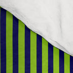 Ultra Fine Stripe Narrow Vertical Pinstripe Pattern in Lime Green and Navy Blue Comforter Gallery Image 4