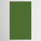 Ultra Fine Stripe Narrow Vertical Pinstripe Pattern in Lime Green and Navy Blue Tablecloth Gallery Image 2