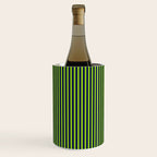 Ultra Fine Stripe Narrow Vertical Pinstripe Pattern in Lime Green and Navy Blue Wine Chiller Gallery Image 3