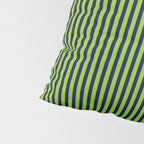 Ultra Fine Stripe Narrow Vertical Pinstripe Pattern in Lime Green and Navy Blue Pillow Sham Gallery Image 4
