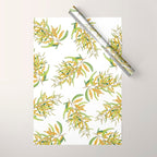 Australian Wattle Flower, Illustration Wrapping Paper Gallery Image 1