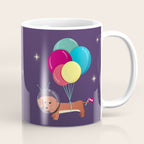 Galaxy Dog with balloons Coffee Mug Gallery Image 1