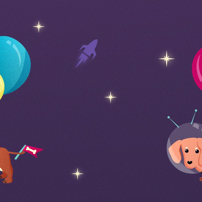 Galaxy Dog with balloons Coffee Mug Gallery Image 2