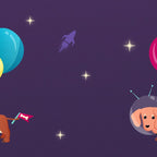 Galaxy Dog with balloons Coffee Mug Gallery Image 2