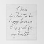 Happy Quote (Voltaire) Throw Blanket Gallery Image 2