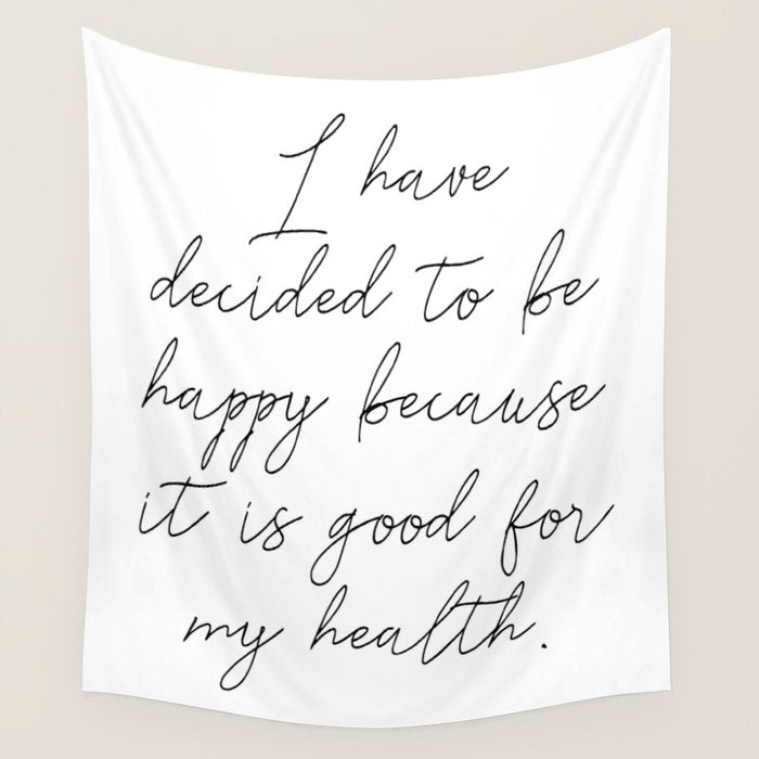 Happy Quote (Voltaire) Wall Tapestry Gallery Image 4