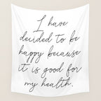Happy Quote (Voltaire) Wall Tapestry Gallery Image 4