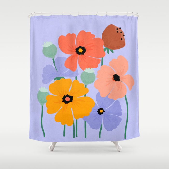Wild Poppies Shower Curtain Gallery Image 1