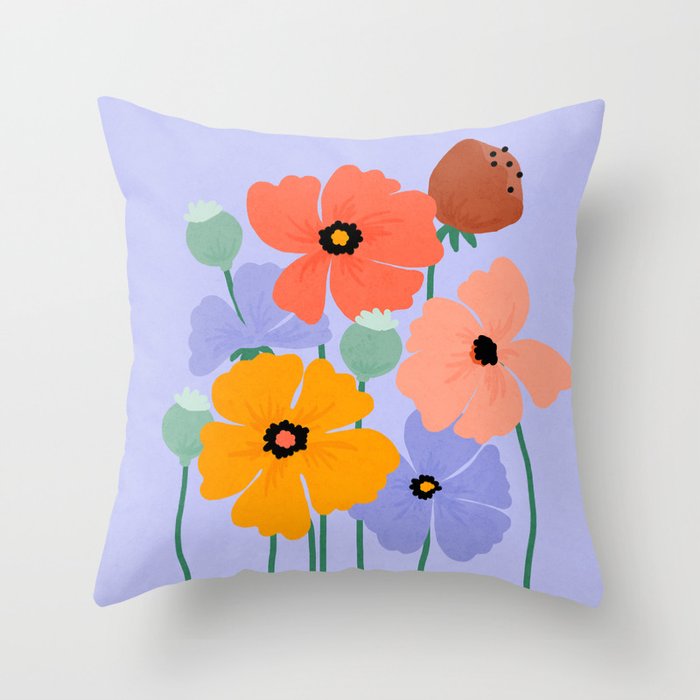 Wild Poppies Throw Pillow Gallery Image 1
