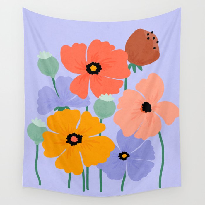 Wild Poppies Wall Tapestry Gallery Image 4