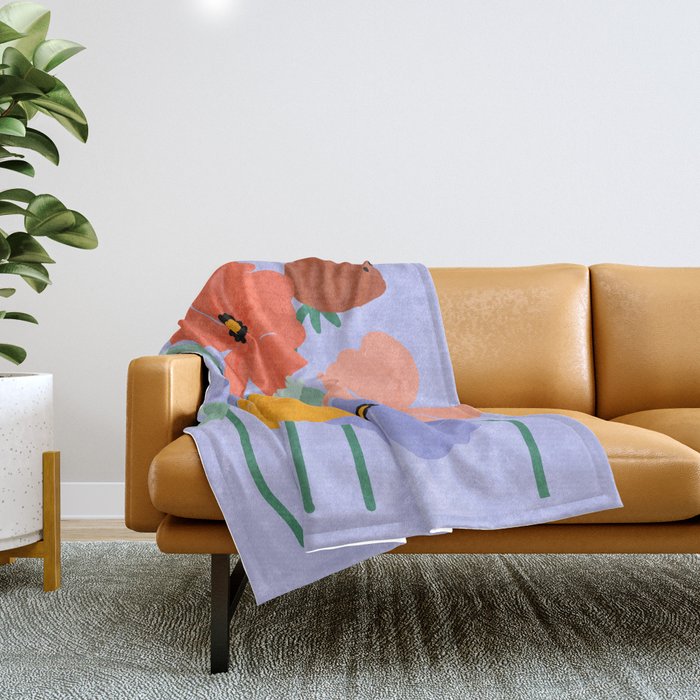 Wild Poppies Throw Blanket Gallery Image 1