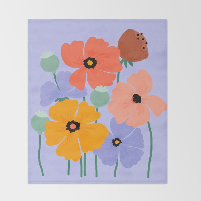 Wild Poppies Throw Blanket Gallery Image 2