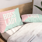 Boss Lady - Pastel Pink and Aqua #bosslady #society6 #typography Pillow Sham Gallery Image 2
