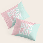 Boss Lady - Pastel Pink and Aqua #bosslady #society6 #typography Pillow Sham Gallery Image 3
